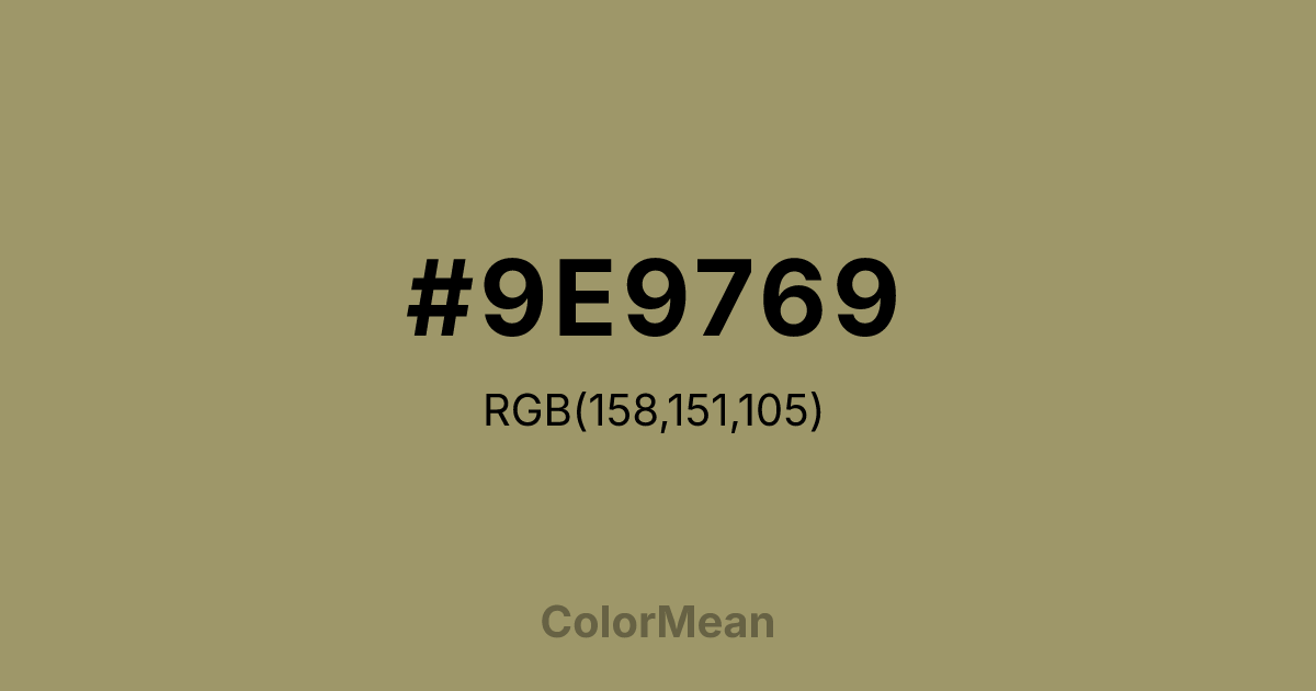 #9E9769 color swatch