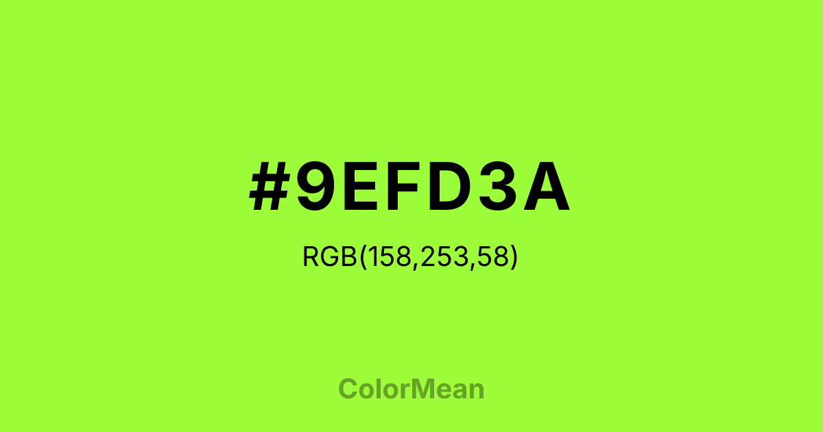#9EFD3A color swatch