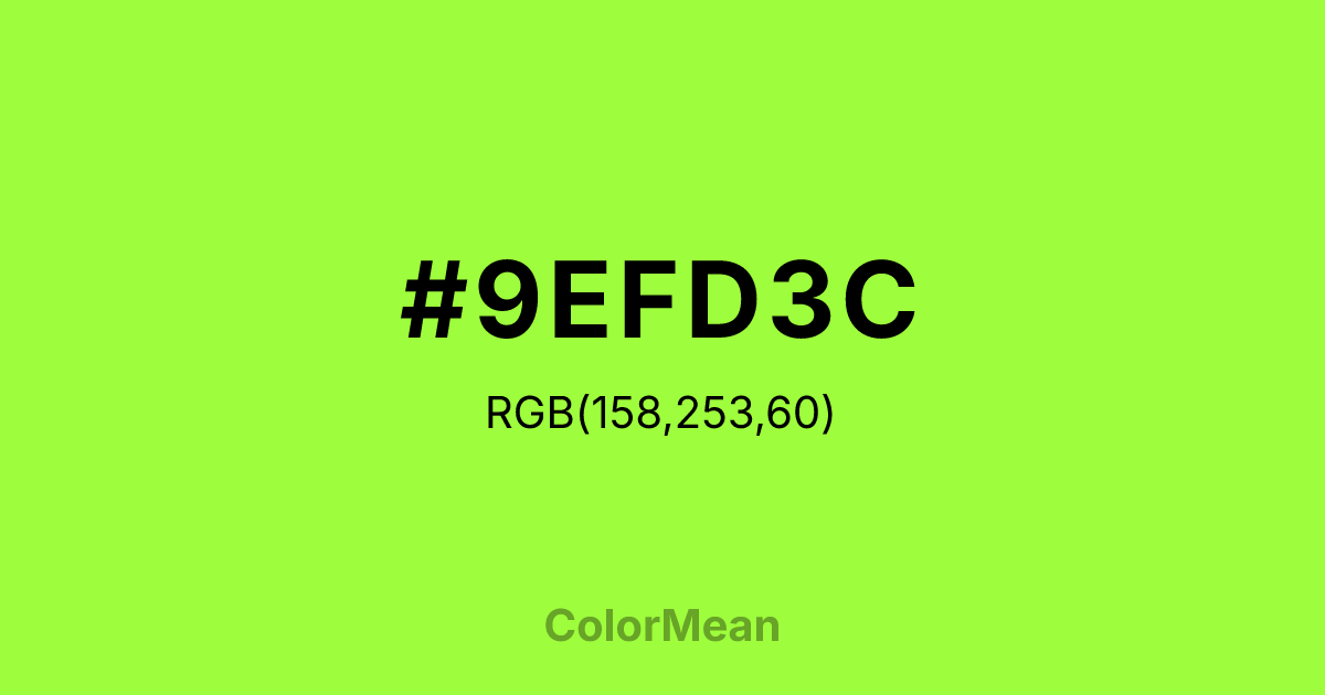 #9EFD3C color swatch