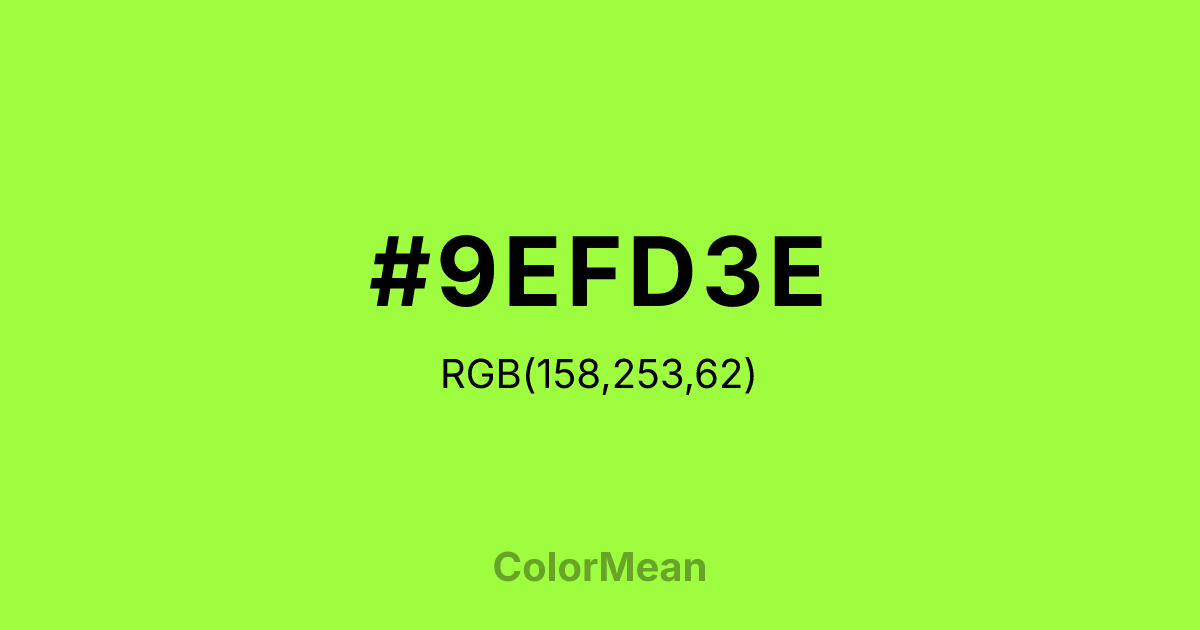 #9EFD3E color swatch