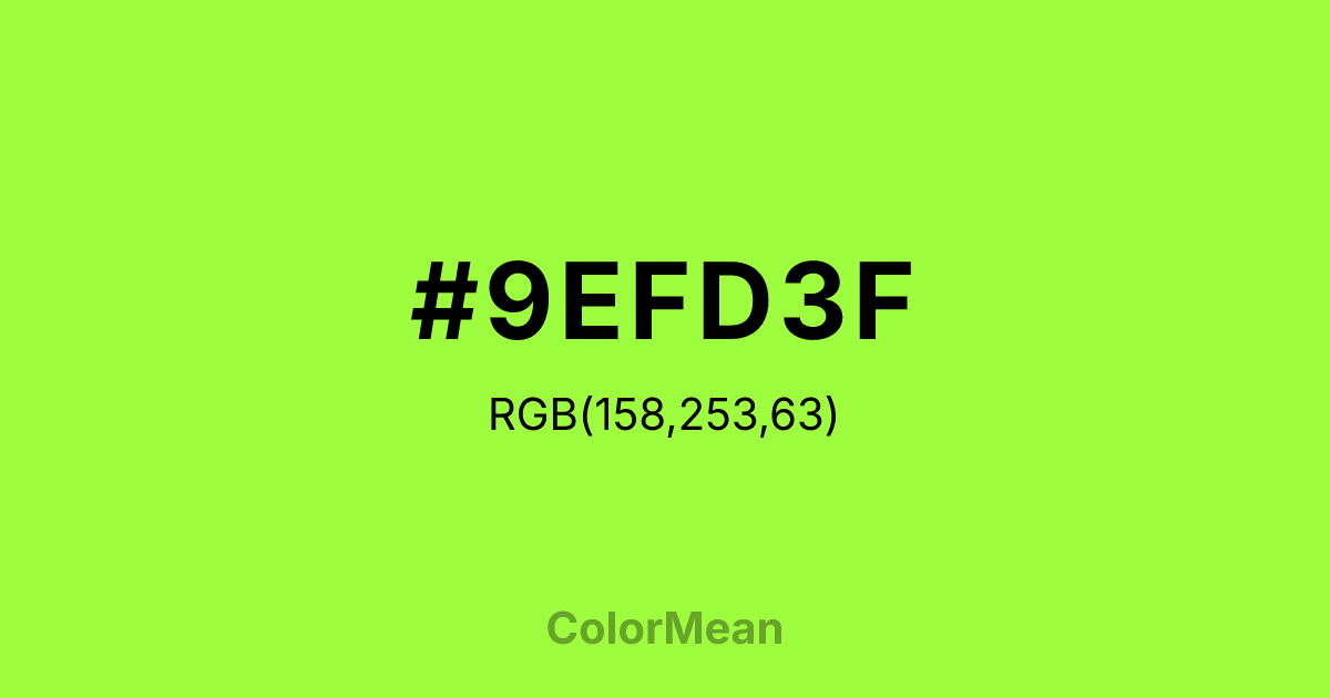#9EFD3F color swatch