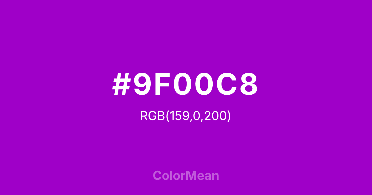 #9F00C8 color swatch