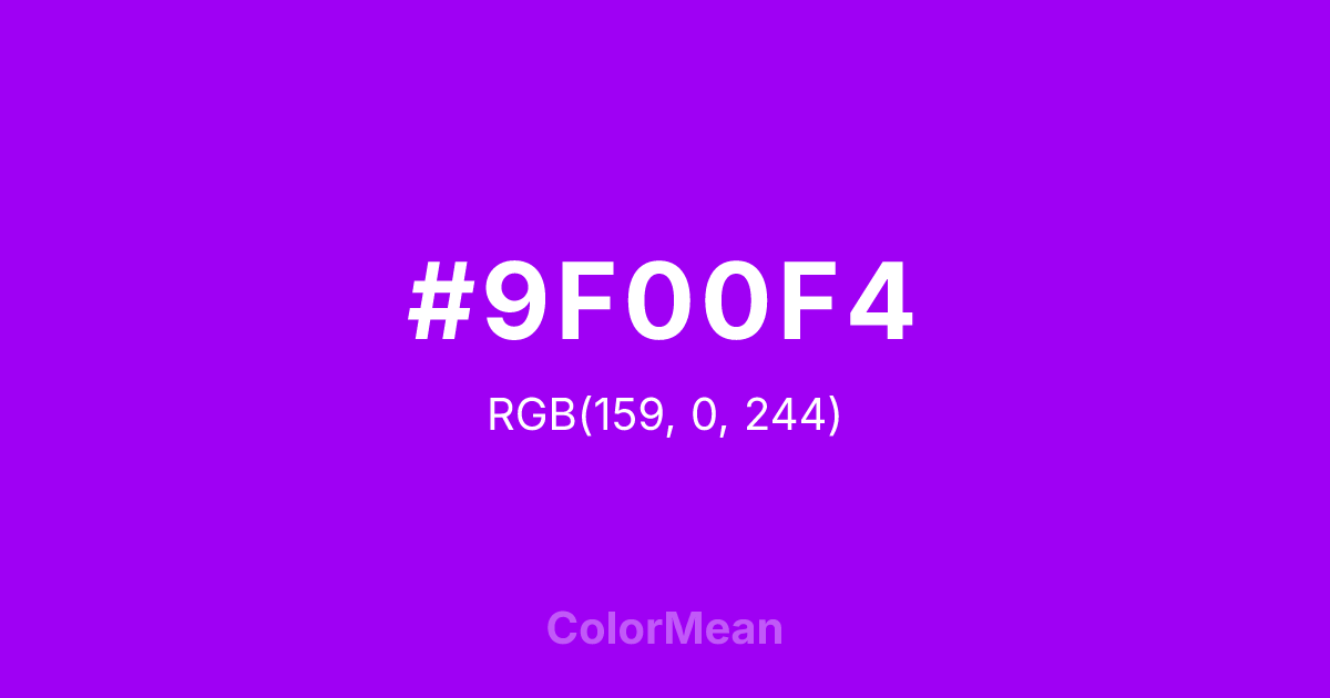 #9F00F4 color swatch