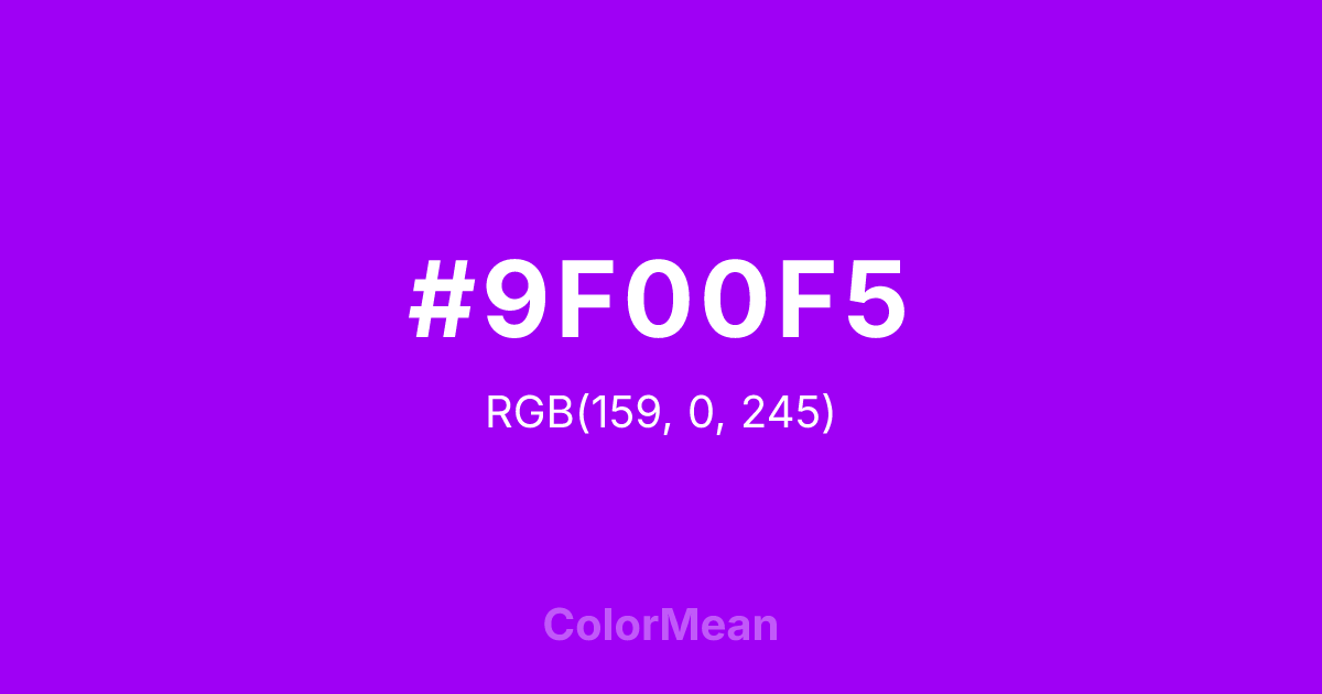 #9F00F5 color swatch