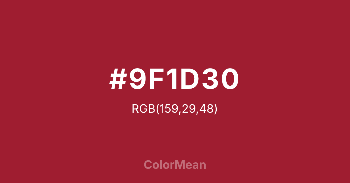 #9F1D30 color swatch