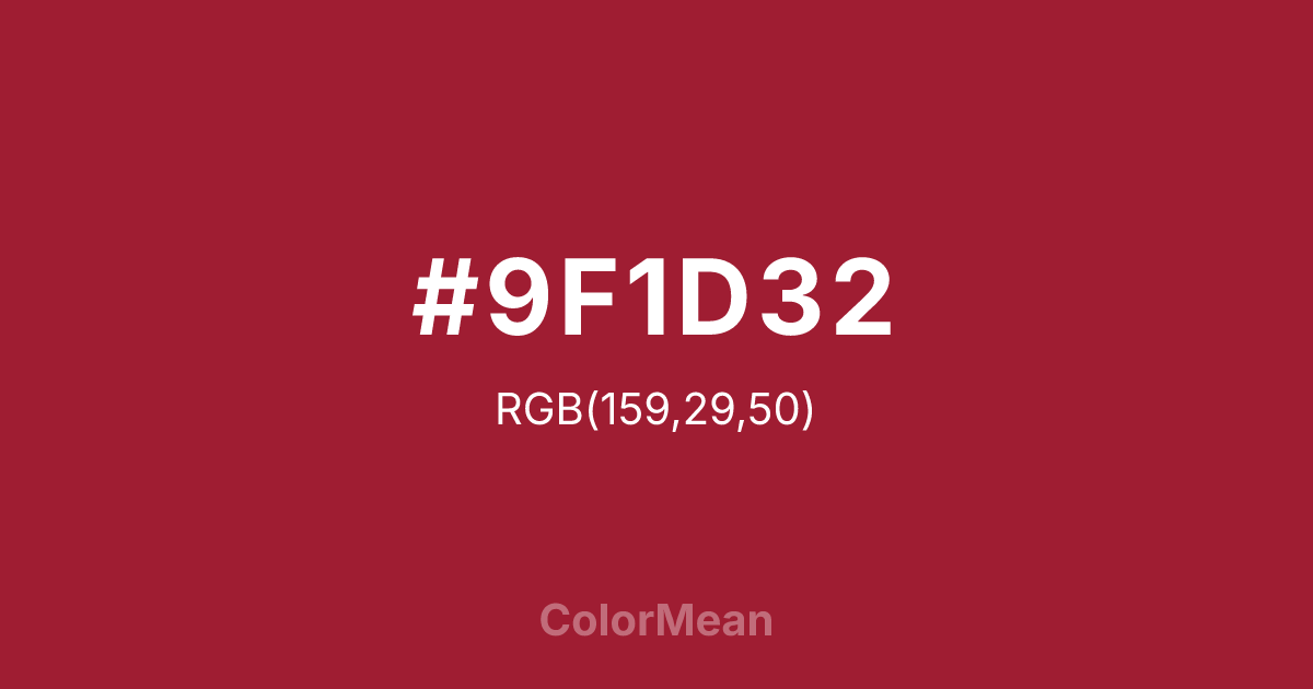 #9F1D32 color swatch