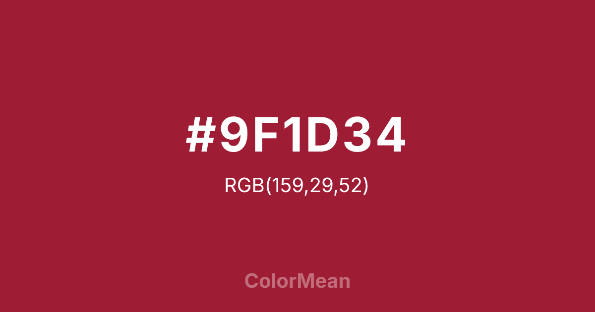 #9F1D34 color swatch