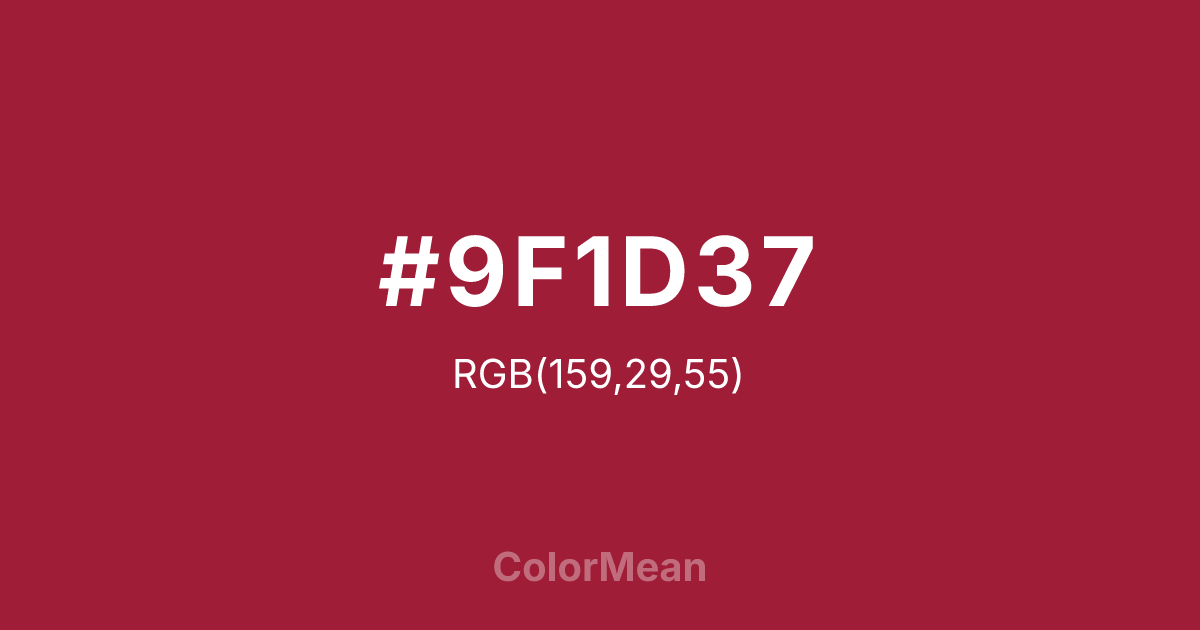 #9F1D37 color swatch