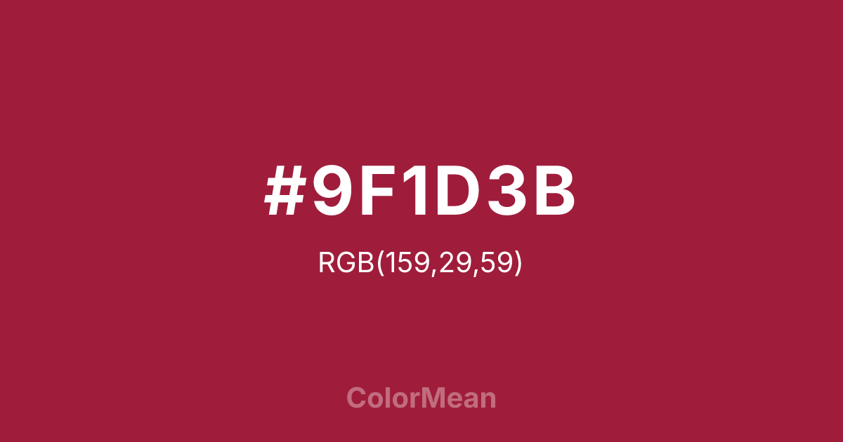 #9F1D3B color swatch