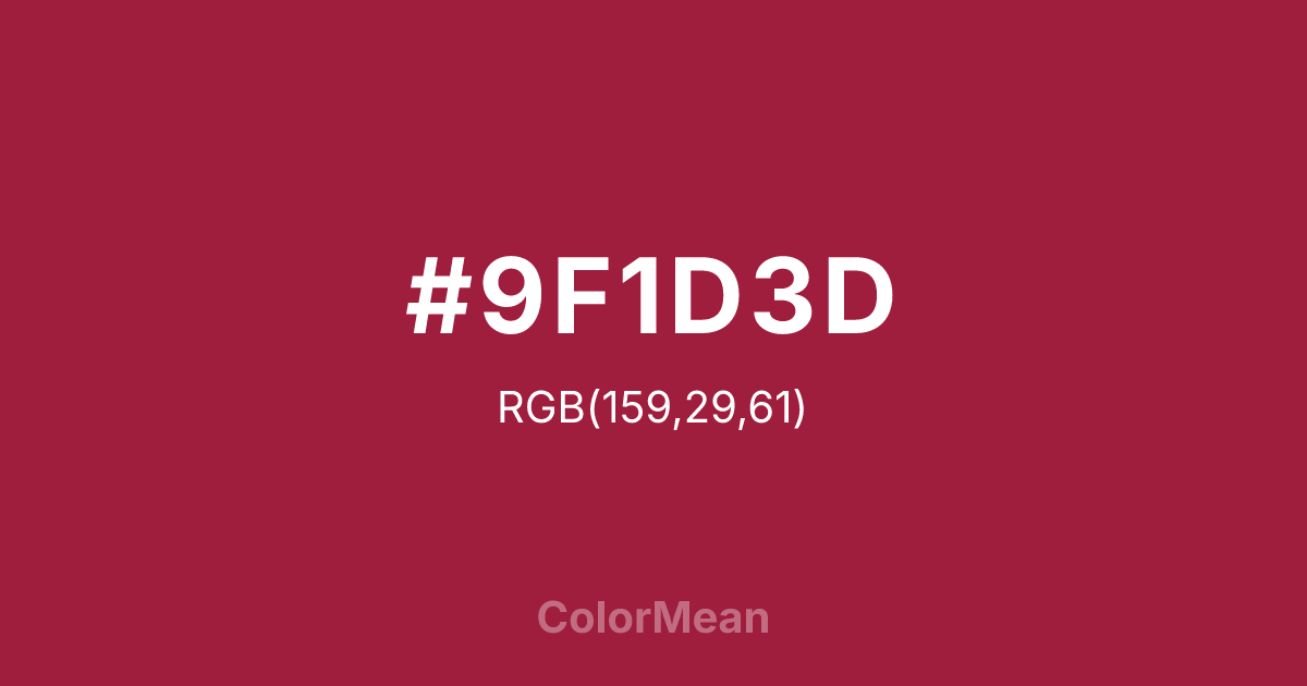 #9F1D3D color swatch