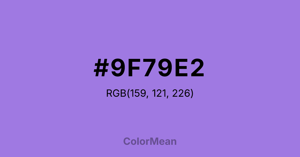 #9F79E2 color swatch