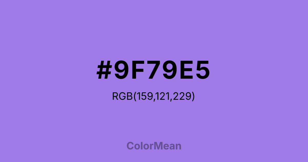#9F79E5 color swatch