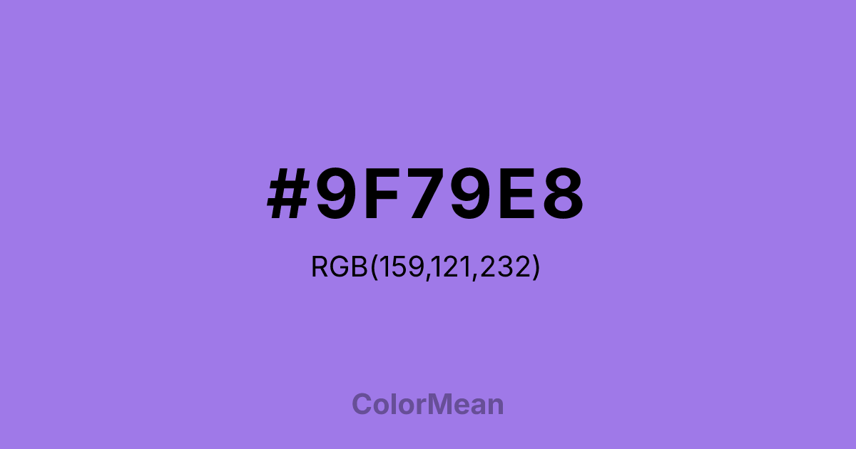 #9F79E8 color swatch