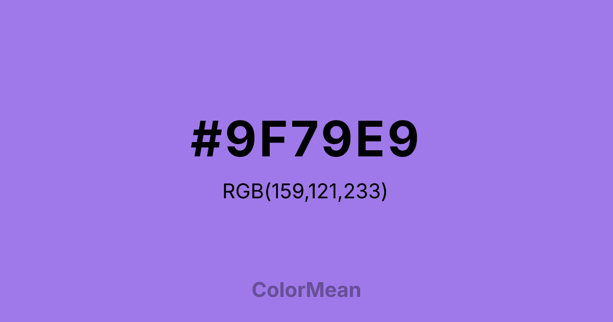 #9F79E9 color swatch
