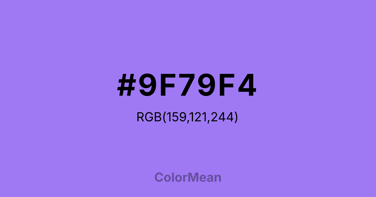#9F79F4 color swatch