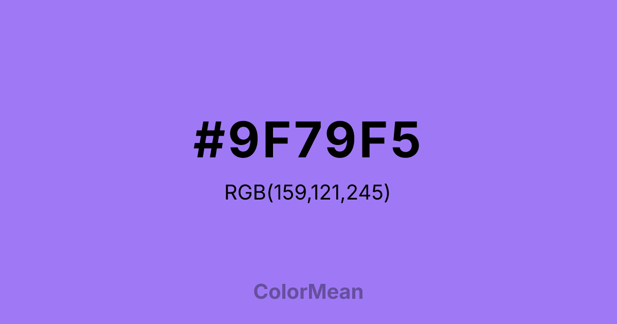 #9F79F5 color swatch