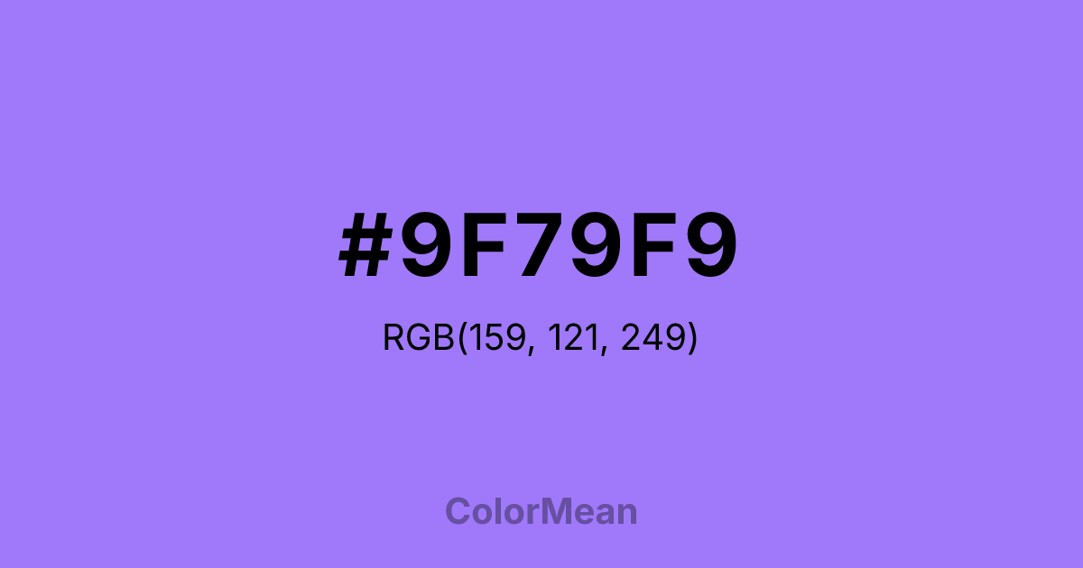 #9F79F9 color swatch