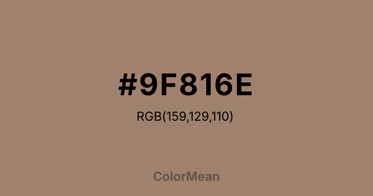 #9F816E color swatch