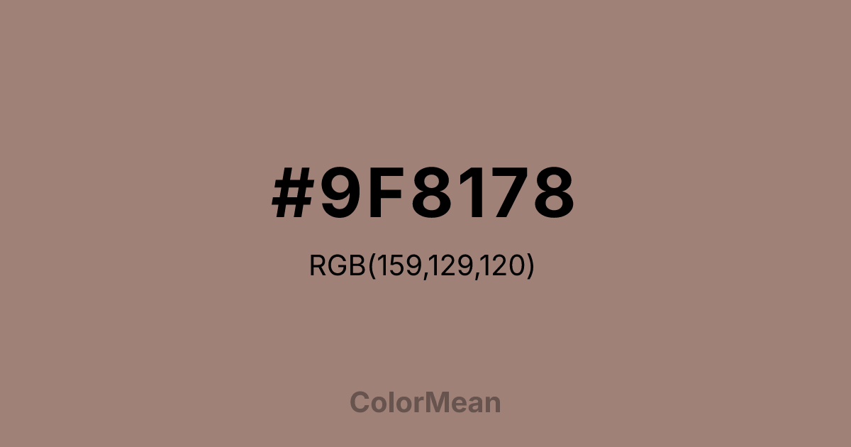 #9F8178 color swatch
