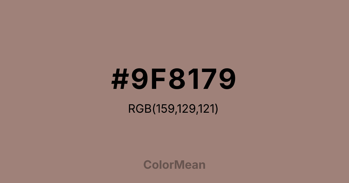 #9F8179 color swatch