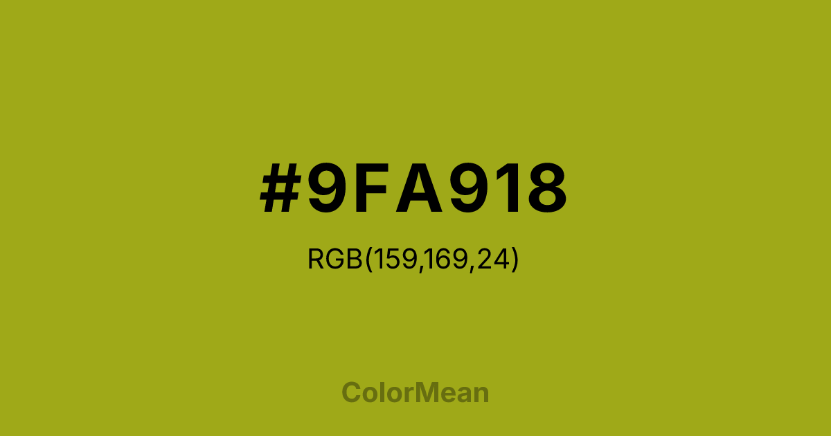 #9FA918 color swatch