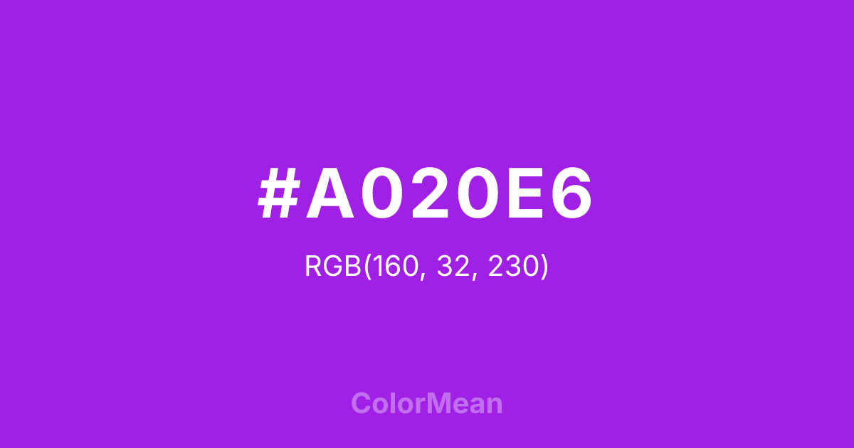 #A020E6 color swatch