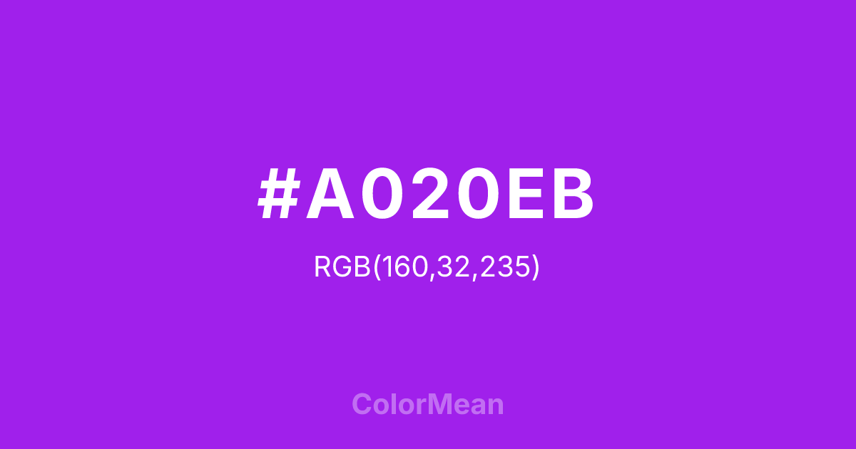 #A020EB color swatch