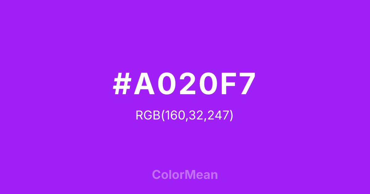 #A020F7 color swatch