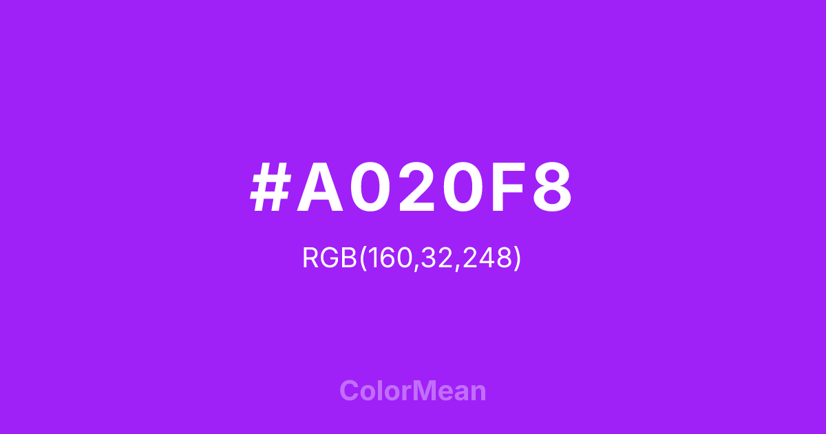 #A020F8 color swatch