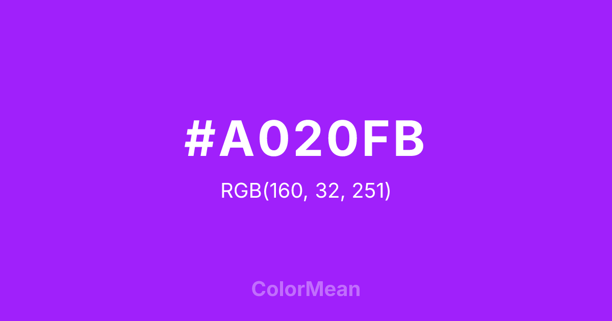 #A020FB color swatch