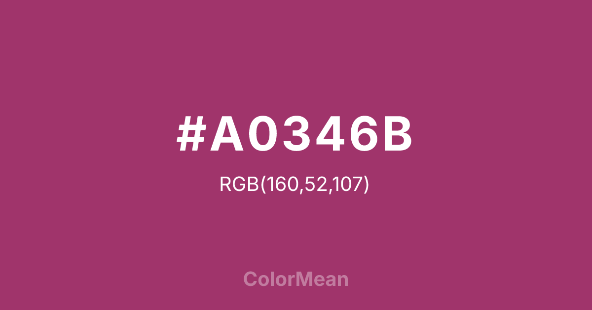 #A0346B color swatch