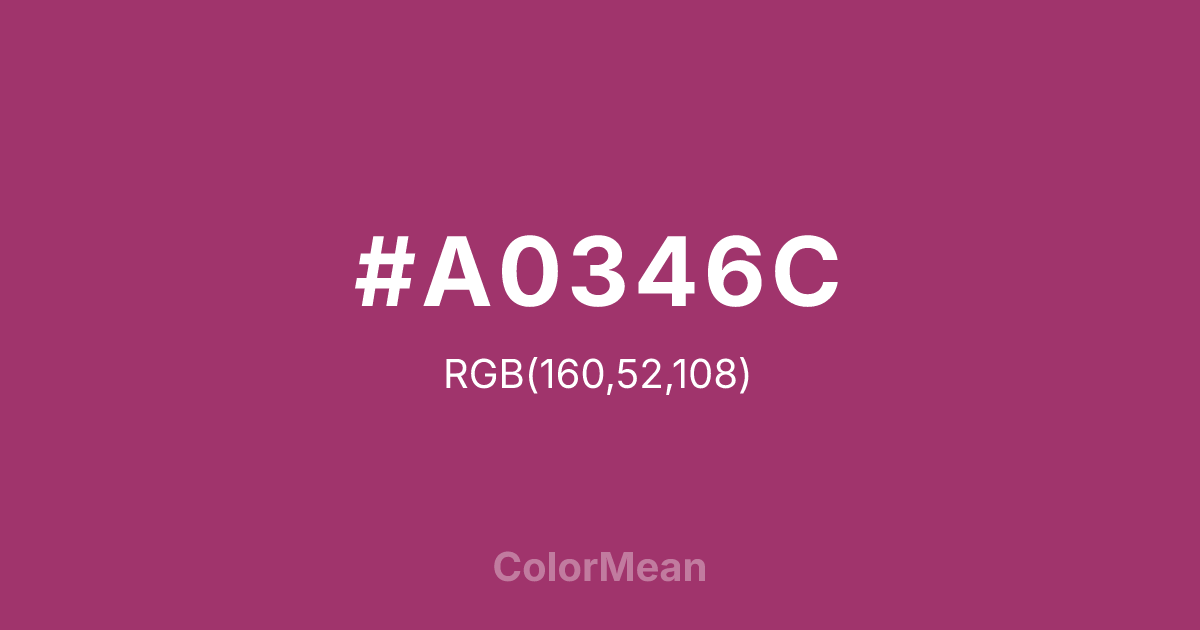 #A0346C color swatch