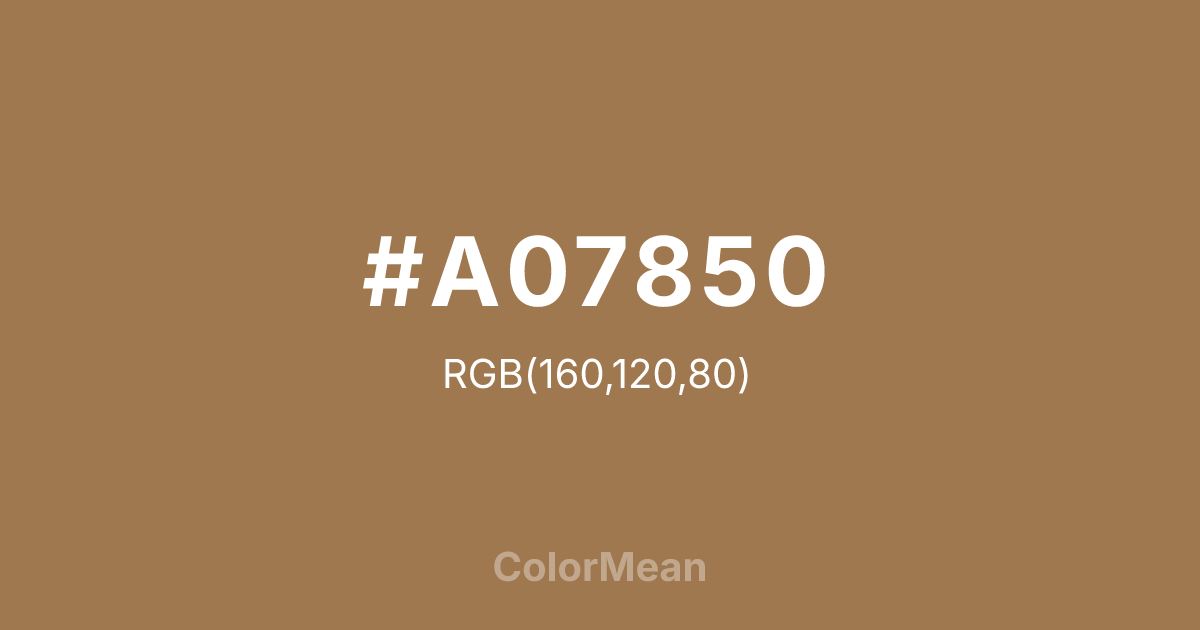 #A07850 color swatch