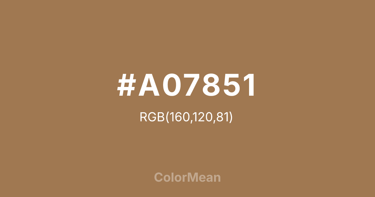 #A07851 color swatch