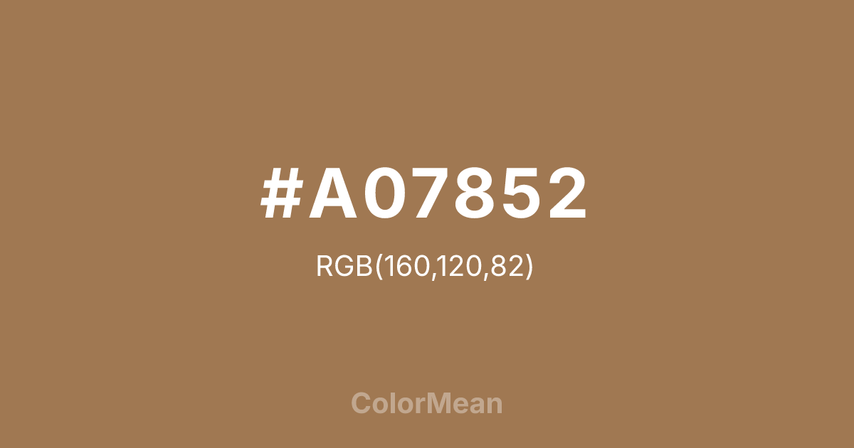 #A07852 color swatch