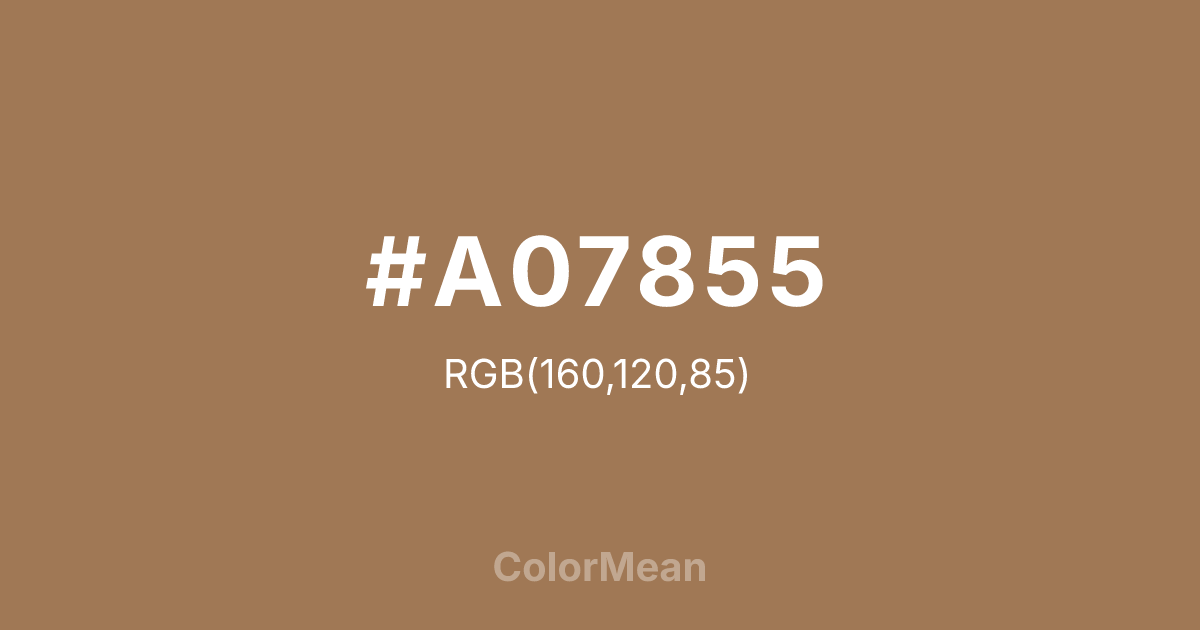#A07855 color swatch