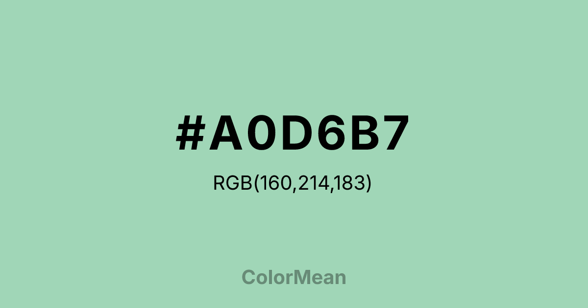 #A0D6B7 color swatch