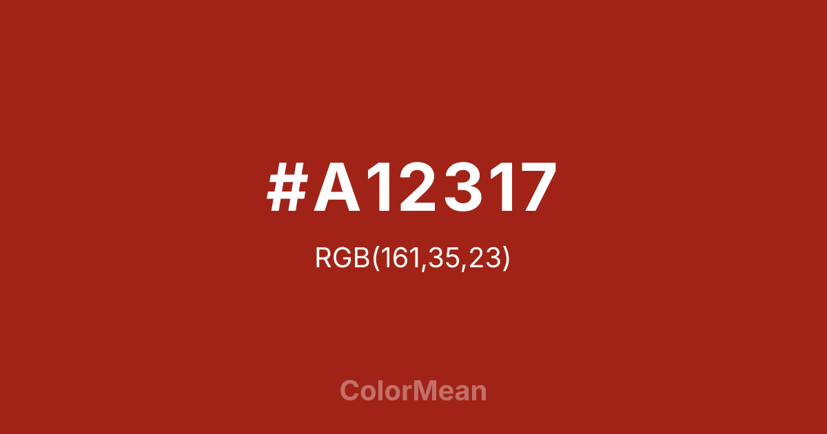 #A12317 color swatch