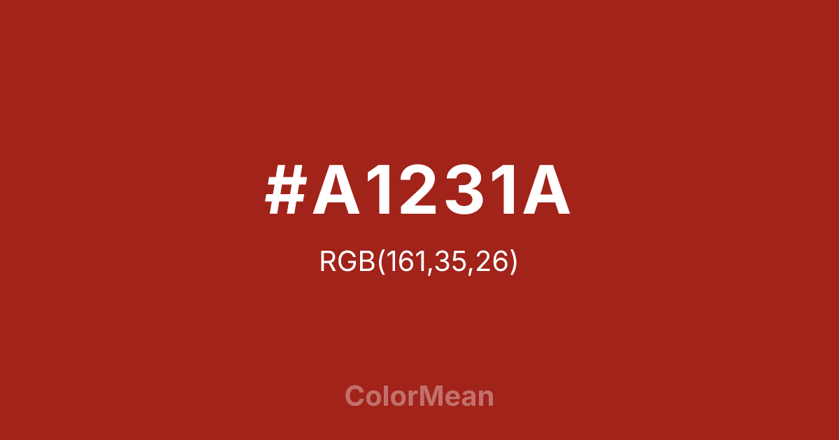 #A1231A color swatch