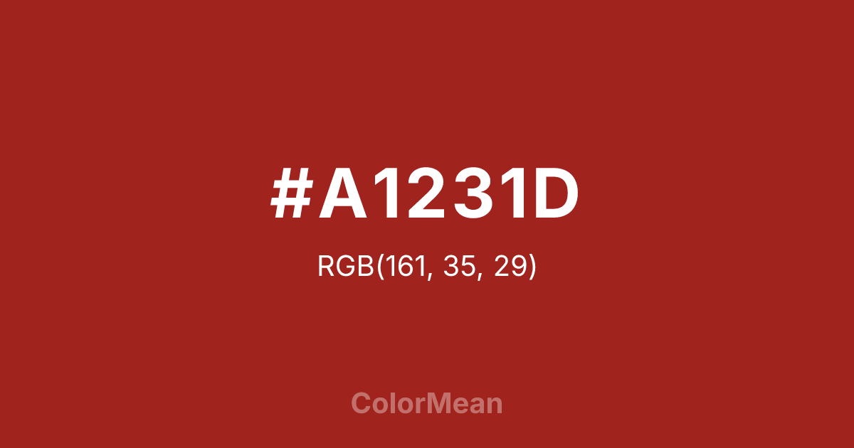 #A1231D color swatch