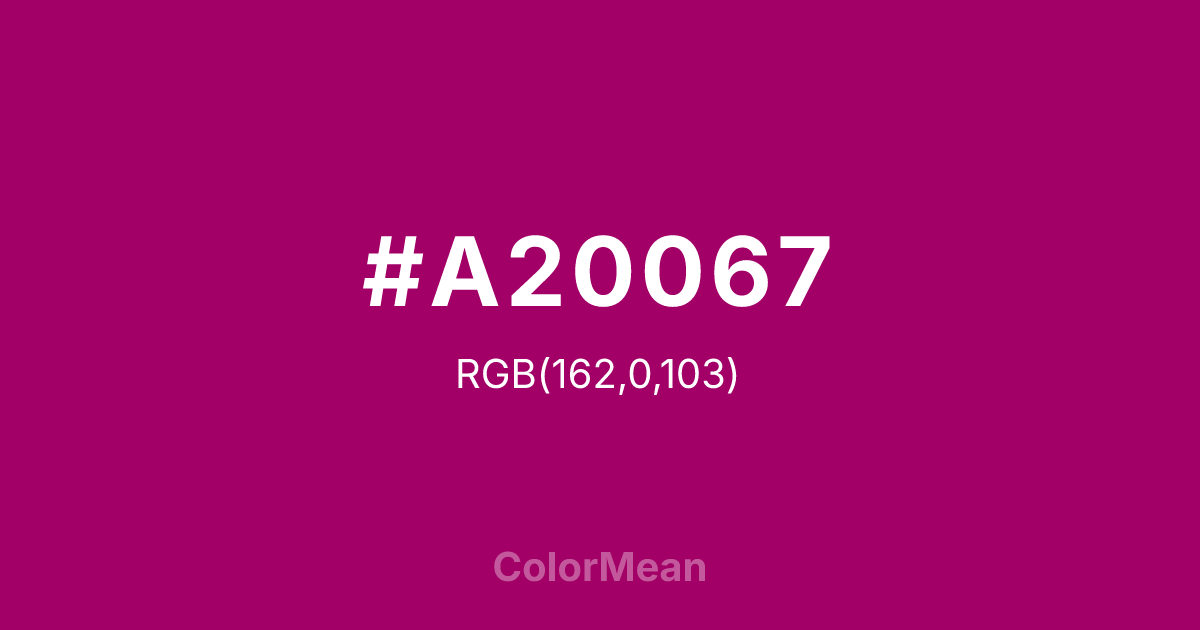 #A20067 color swatch