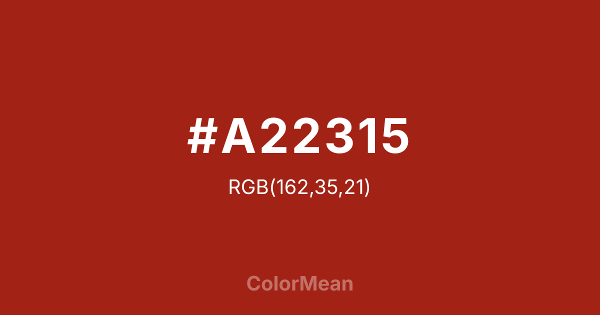 #A22315 color swatch