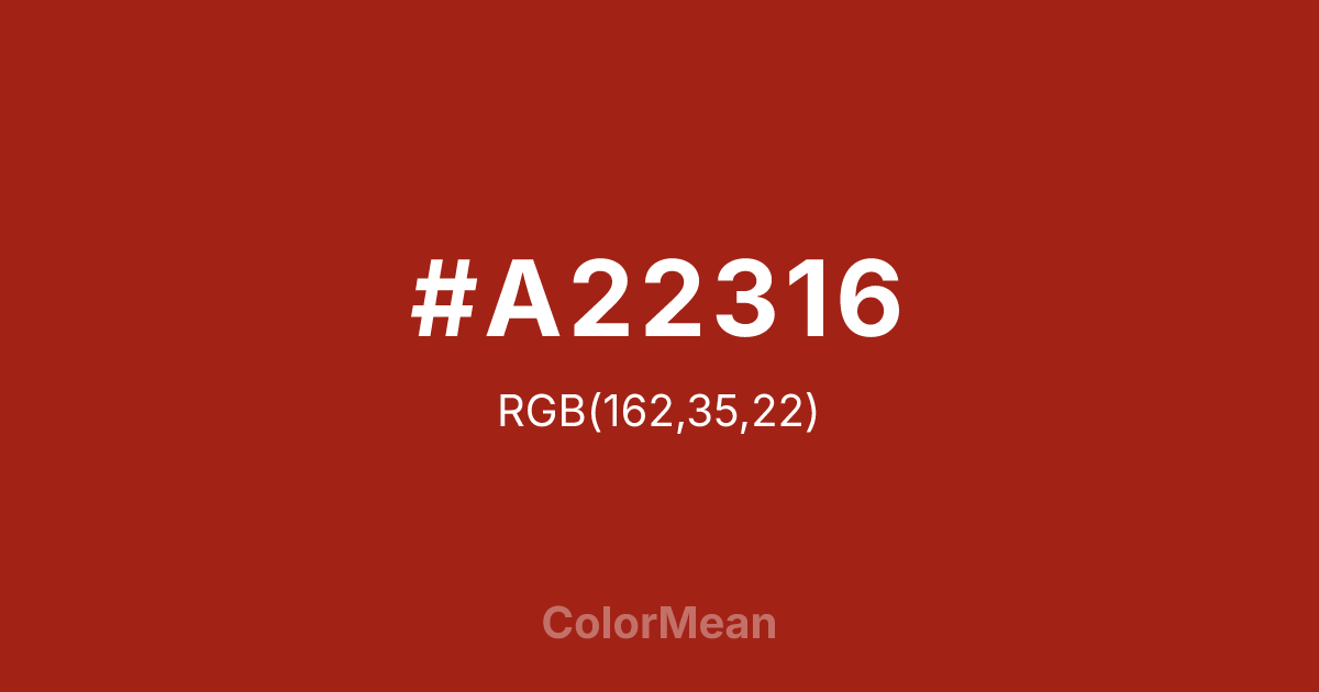#A22316 color swatch