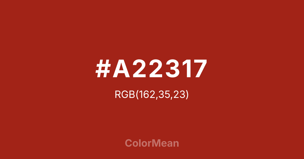#A22317 color swatch