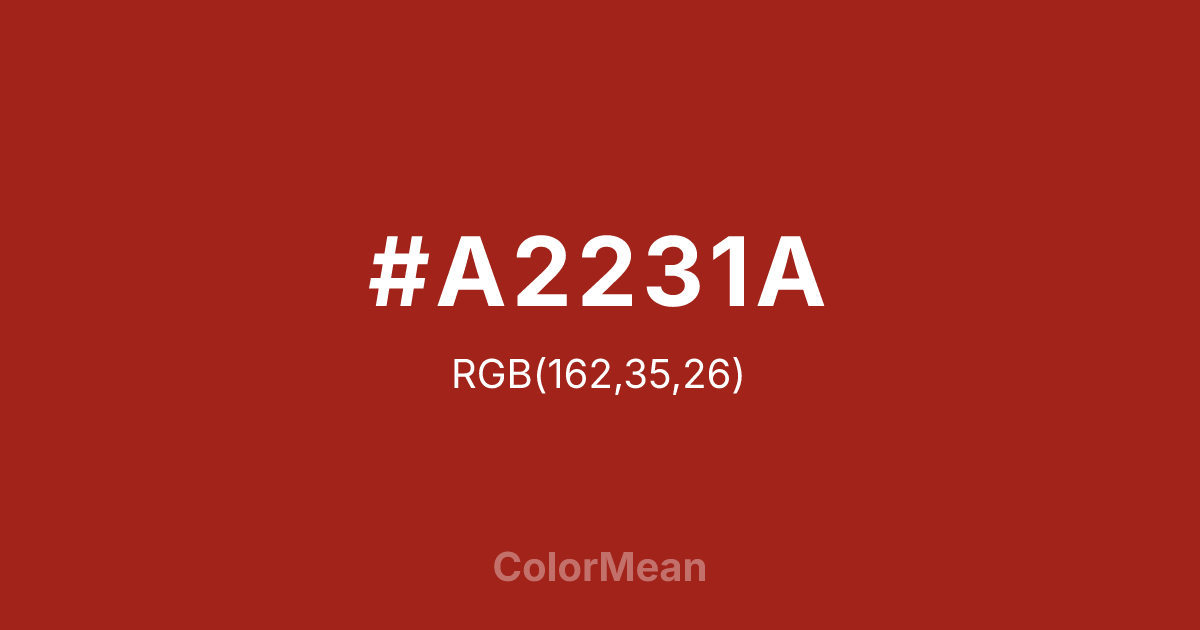 #A2231A color swatch