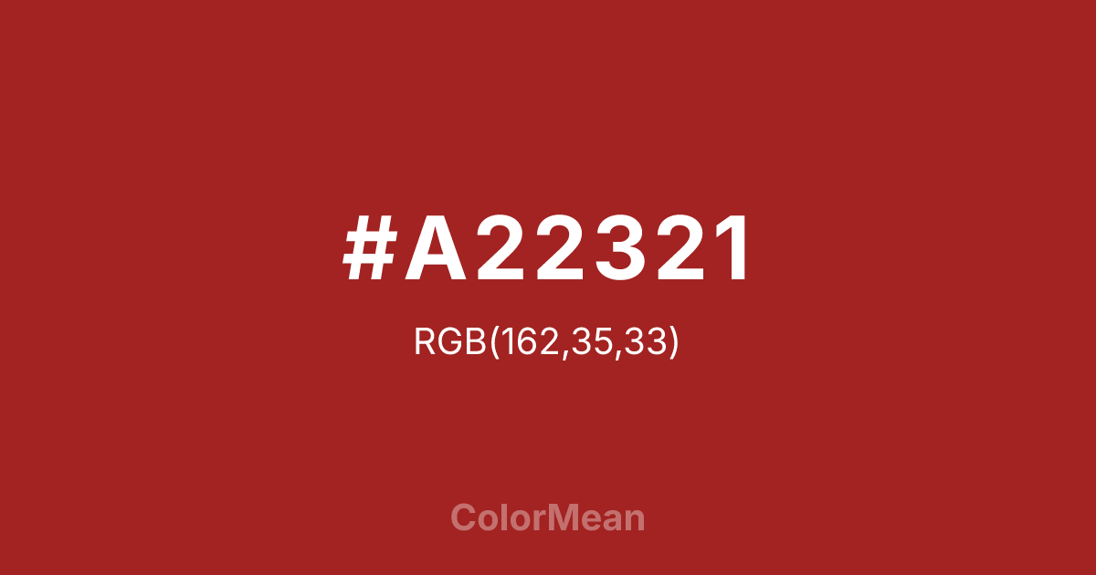 #A22321 color swatch