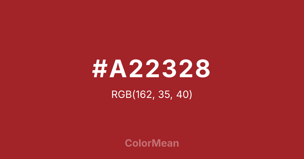 #A22328 color swatch