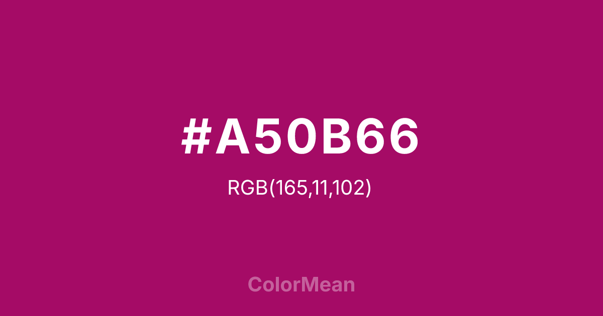 #A50B66 color swatch