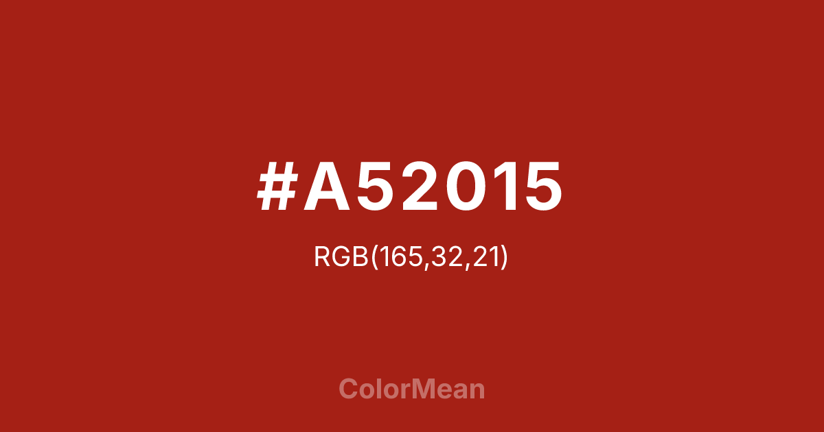 #A52015 color swatch