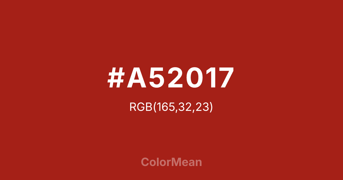 #A52017 color swatch